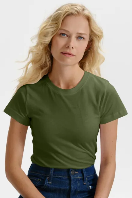 T-shirt simple femme, khaki