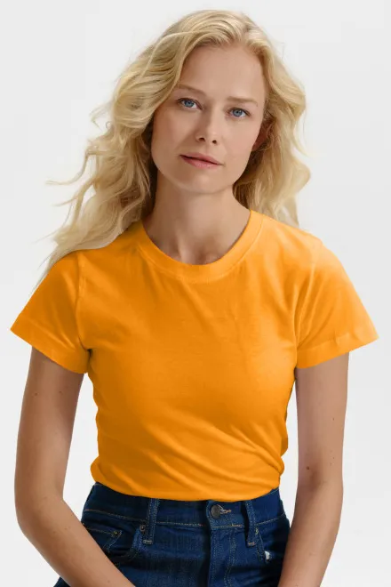 T-shirt simple femme, mandarine