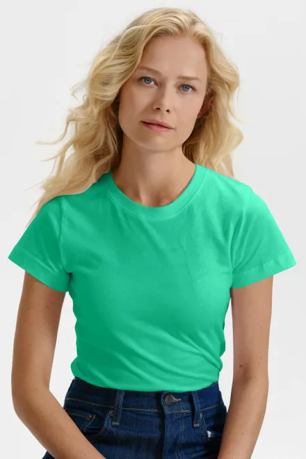 T-shirt simple femme, menthe