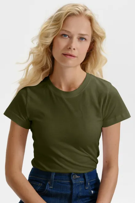 T-shirt simple femme, military