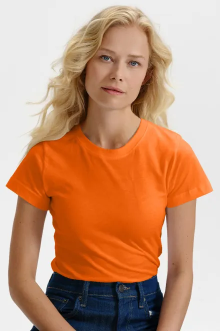 T-shirt simple femme, orange