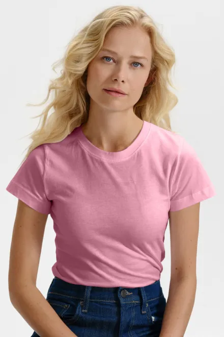 T-shirt simple femme, rose