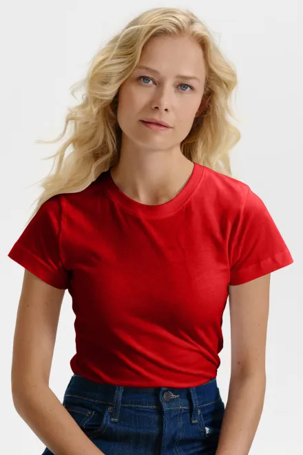 T-shirt simple femme, rouge