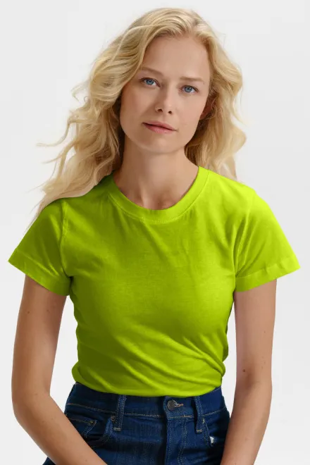 T-shirt simple femme, vert citron
