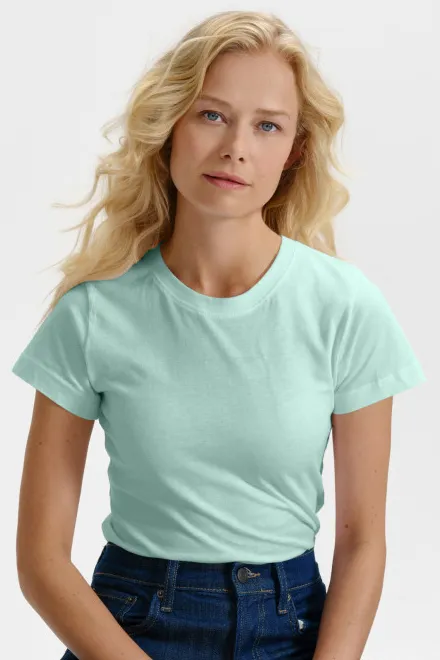 T-shirt simple femme, vert glace