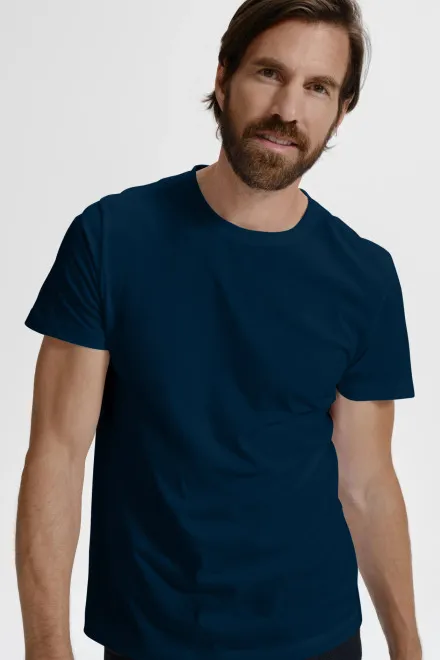 T-shirt simple homme, bleu foncé