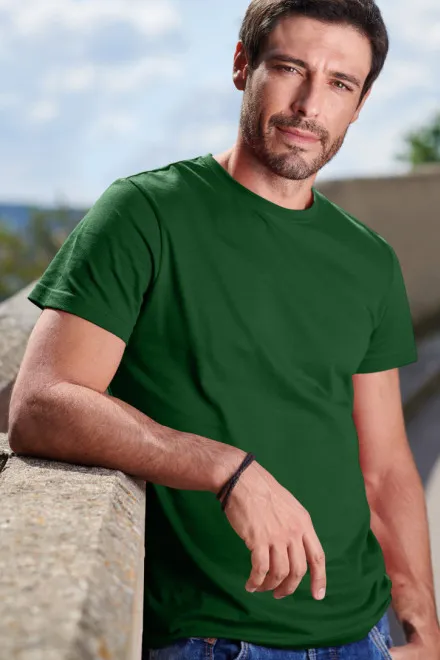 T-shirt simple homme, bouteille verte