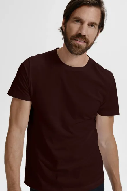 T-shirt simple homme, café