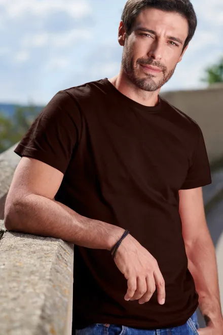 T-shirt simple homme, café