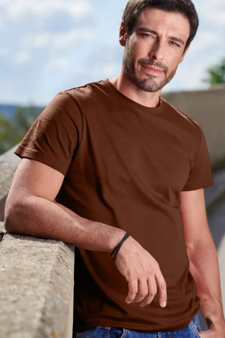 T-shirt simple homme, chocolat