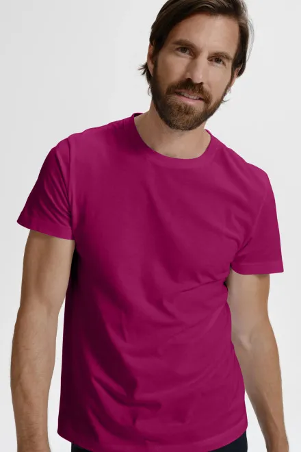 T-shirt simple homme, fuchsia