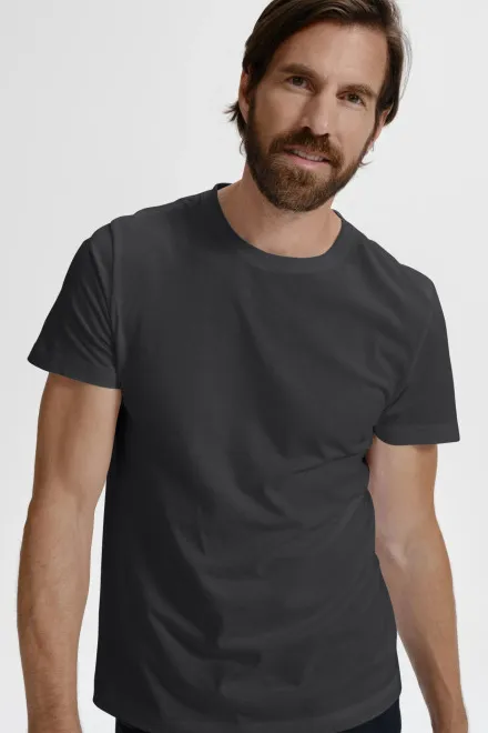 T-shirt simple homme, gris ébène