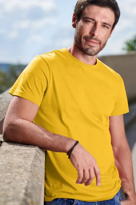 T-shirt simple homme, jaune