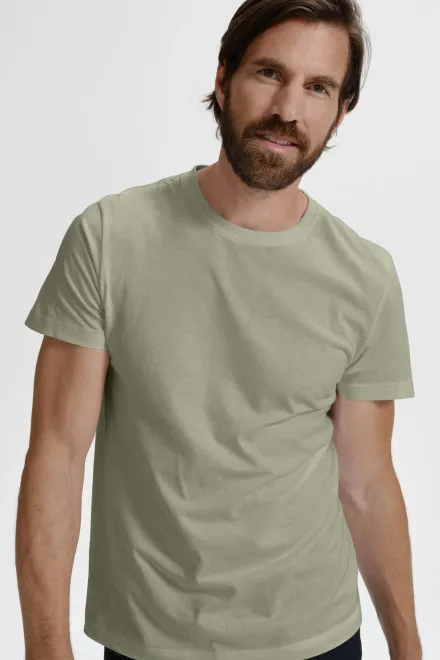 T-shirt simple homme, kaki brillant