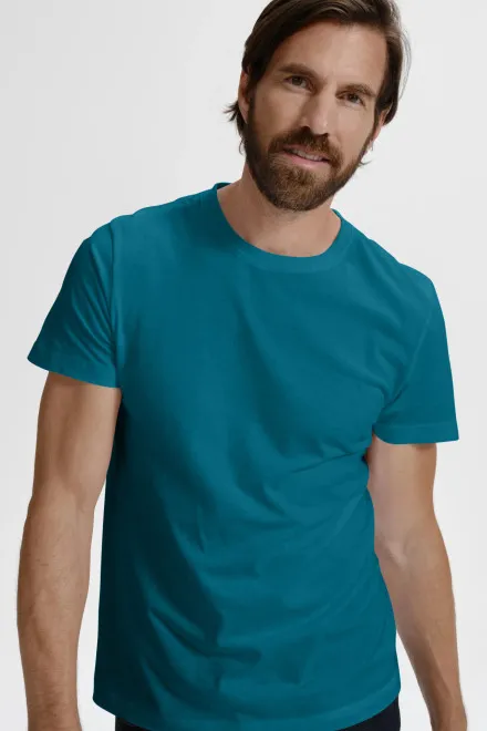 T-shirt simple homme, petrol blue