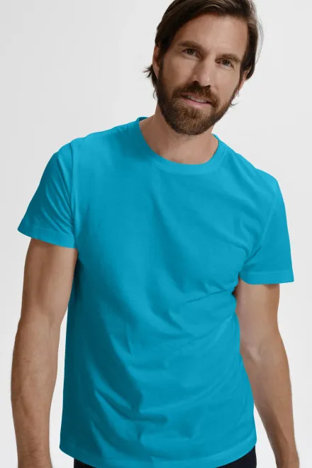 T-shirt simple homme, turquoise