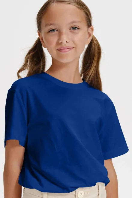T-shirt simple pour enfants, bleu royal T-shirt simple pour enfants, bleu royal