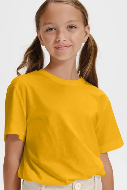 T-shirt simple pour enfants, jaune