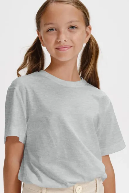 T-shirt simple pour enfants, marbre gris clair
