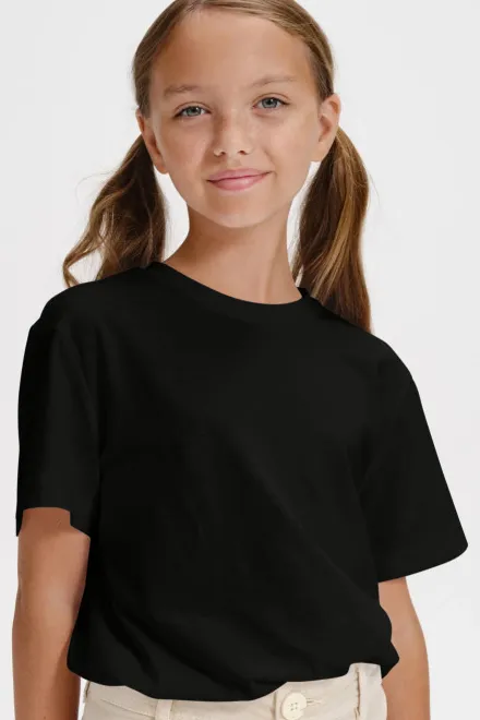 T-shirt simple pour enfants, noir