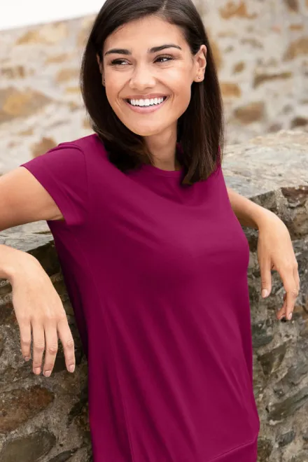 T-shirt tendance pour femme, fuchsia