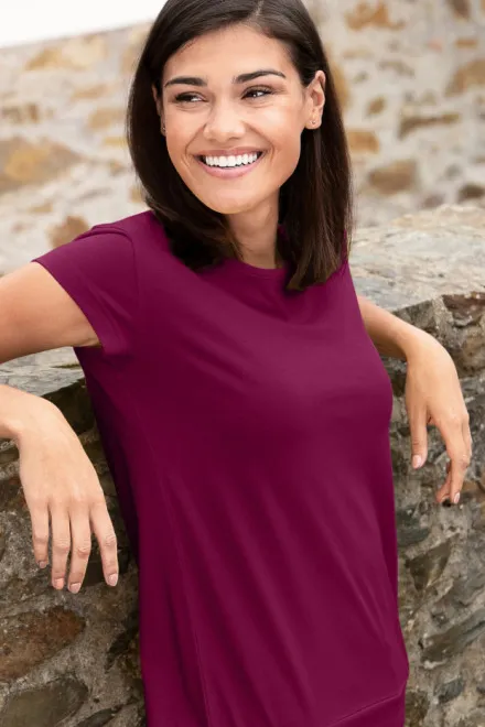 T-shirt tendance pour femme, fuchsia