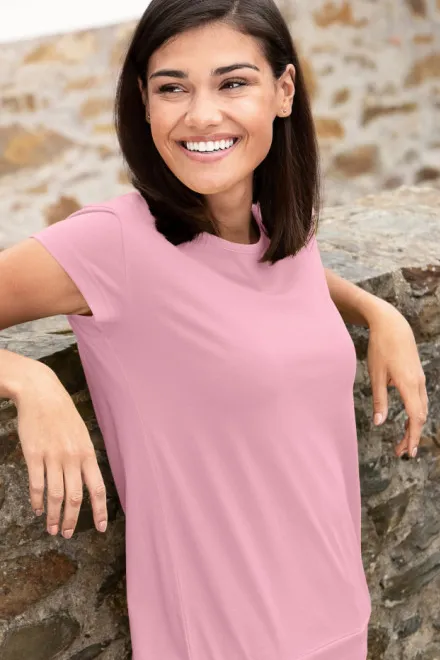 T-shirt tendance pour femme, rose