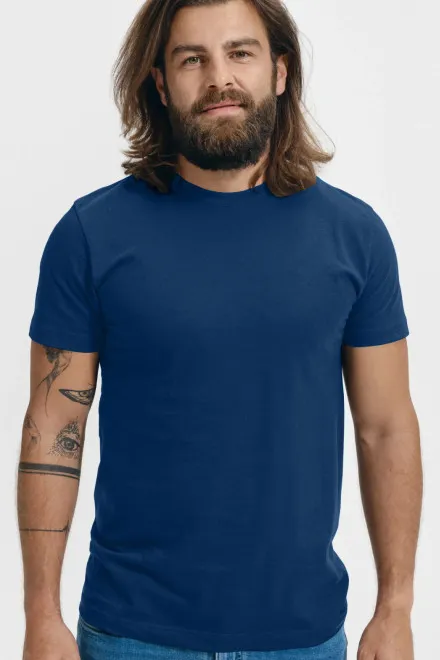 T-shirt unisexe plus épais, bleu nuit