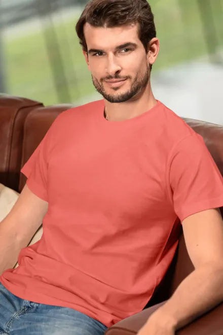 T-shirt unisexe plus épais, corail