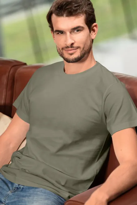 T-shirt unisexe plus épais, kaki brillant