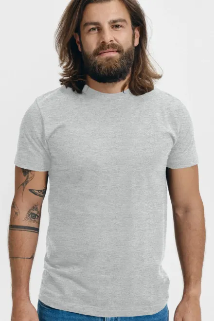 T-shirt unisexe plus épais, marbre gris clair