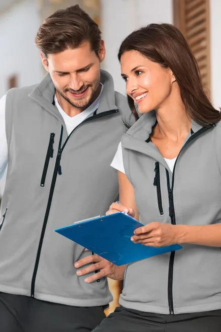 Veste polaire contrastée, gris clair