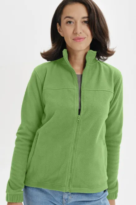 Veste polaire femme, pois vert