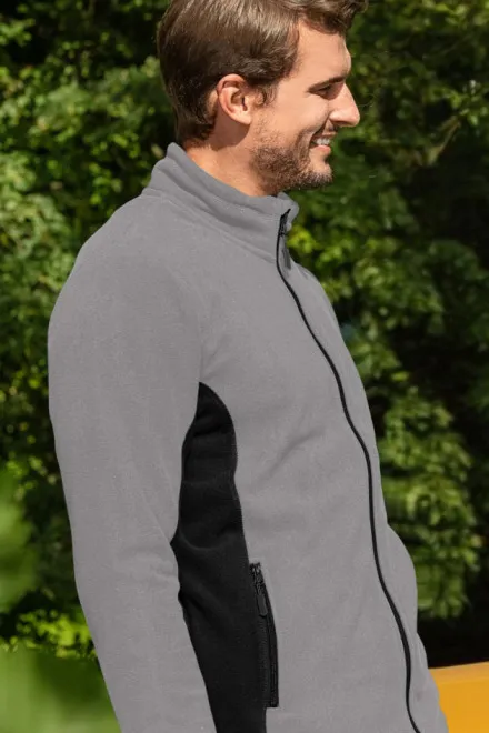 Veste polaire homme contrastée, gris clair