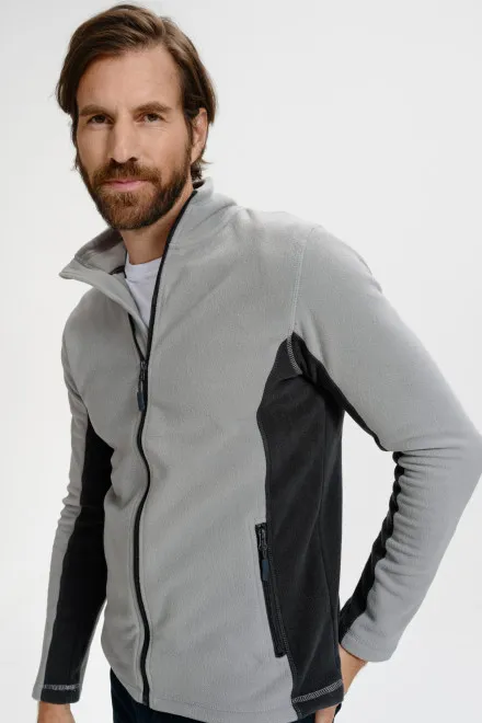 Veste polaire homme contrastée, gris clair