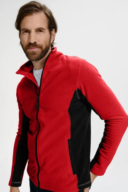 Veste polaire homme contrastée, rouge