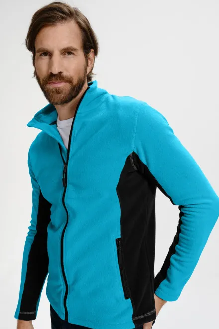 Veste polaire homme contrastée, turquoise