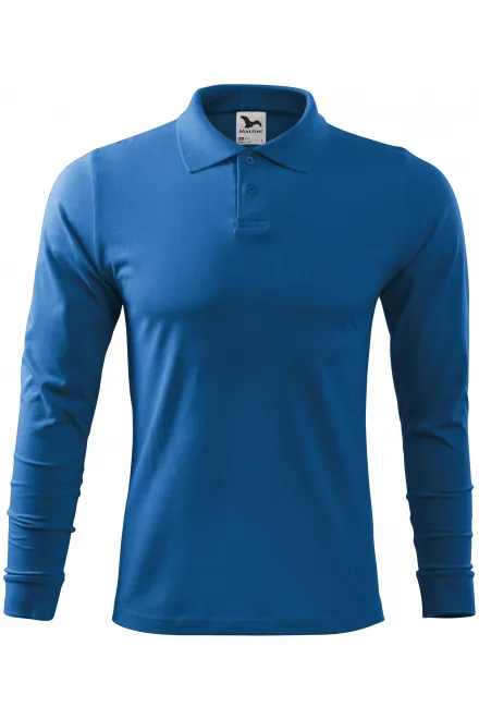 Polo à manches longues pour hommes - bleu clair, L
