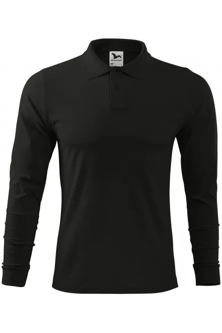 Polo à manches longues pour hommes - noir, L