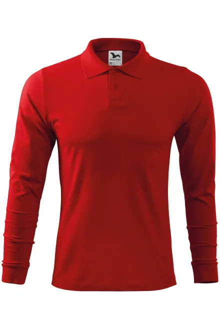 Polo à manches longues pour hommes - rouge, L