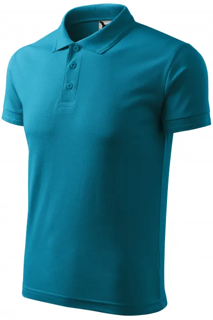 Polo ample homme, turquoise foncé