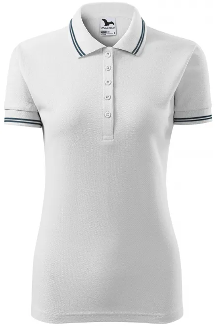 Polo contrasté pour femme - blanche, M
