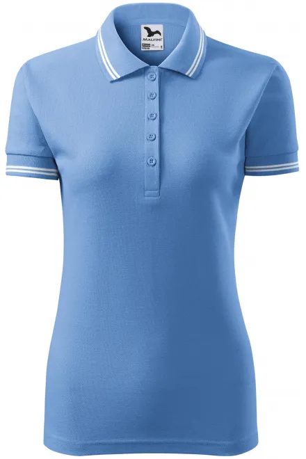 Polo contrasté pour femme - bleu ciel, M