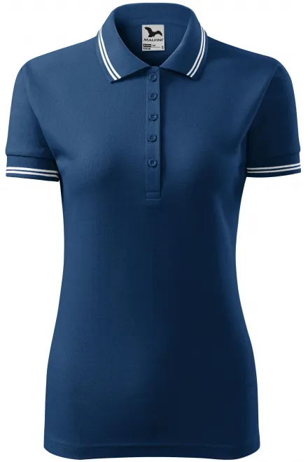 Polo contrasté pour femme - bleu nuit, M