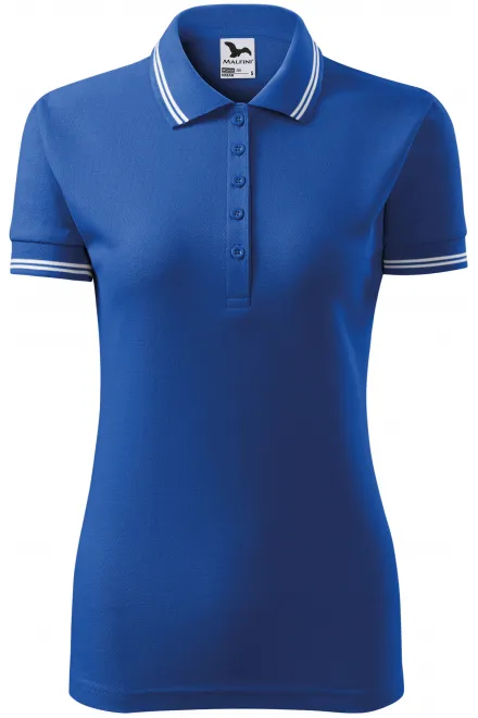 Polo contrasté pour femme - bleu royal, M