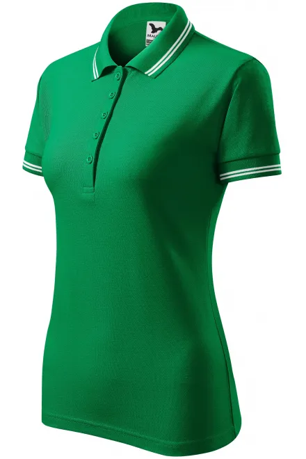 Polo contrasté pour femme, herbe verte