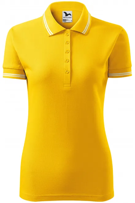 Polo contrasté pour femme - jaune, M