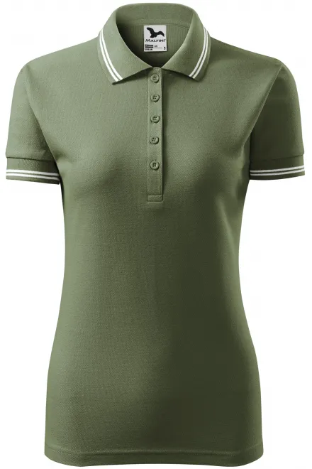 Polo contrasté pour femme - khaki, M