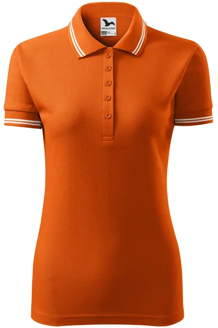 Polo contrasté pour femme - orange, M