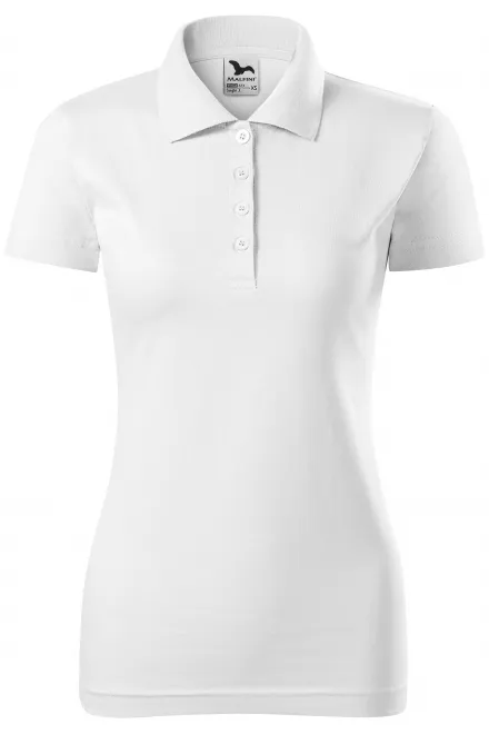 Polo coupe slim pour femme - blanche, XS